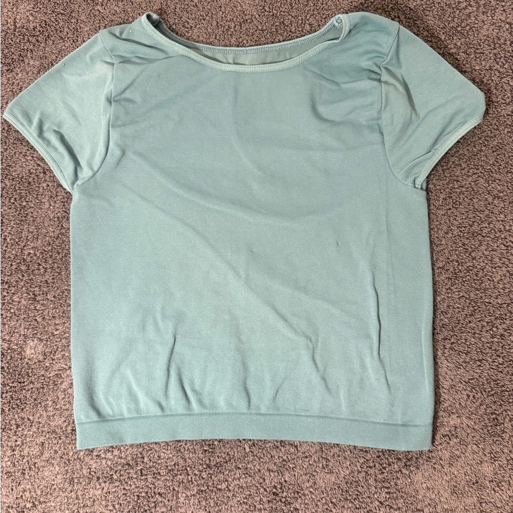 Free People Clean Lines Crop Top- Green Size M/L
